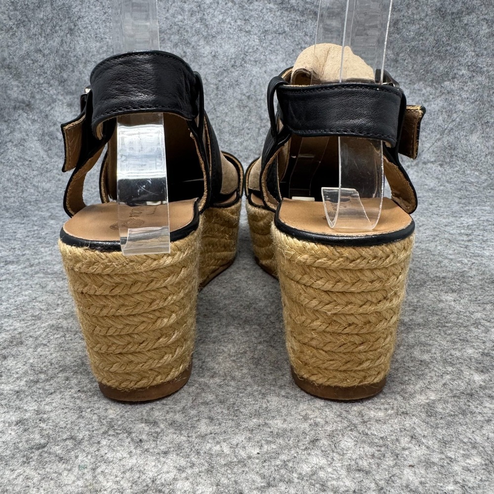 Eric Michael Womens Wedge Heel Ankle Strap Espadrilles Sandals Sz 10-11 Black - Picture 5 of 10